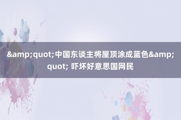 &quot;中国东谈主将屋顶涂成蓝色&quot; 吓坏好意思国网民