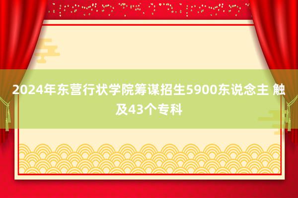 2024年东营行状学院筹谋招生5900东说念主 触及43个专科