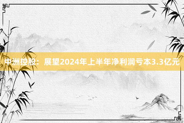 中洲控股：展望2024年上半年净利润亏本3.3亿元