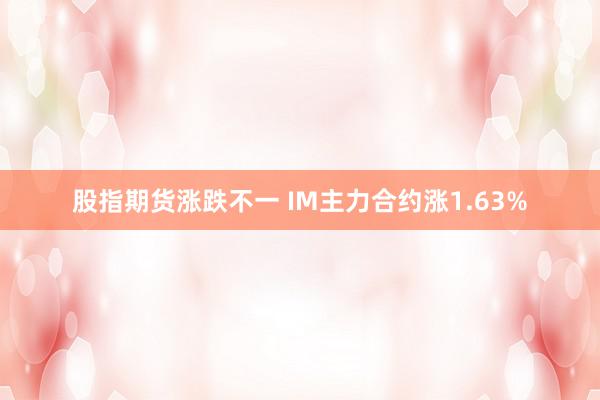 股指期货涨跌不一 IM主力合约涨1.63%