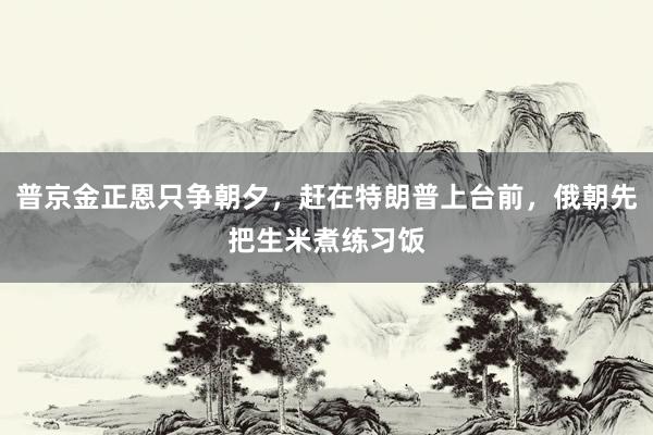 普京金正恩只争朝夕，赶在特朗普上台前，俄朝先把生米煮练习饭